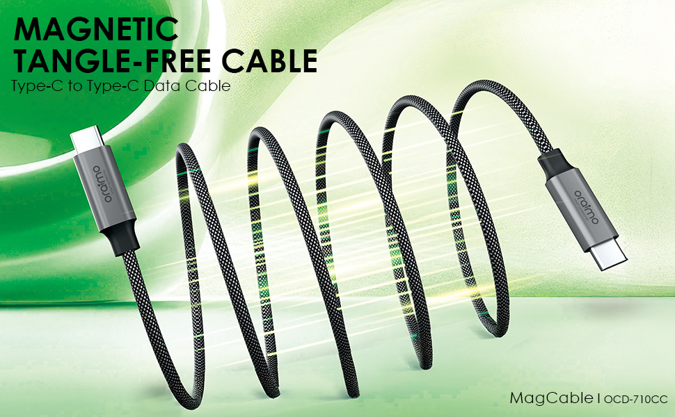 : Oraimo Magnetic Type-C to Type-C Cable - Self Aligning 60W Fast Charging & High-Speed Data Transfer (OCD-710CC)