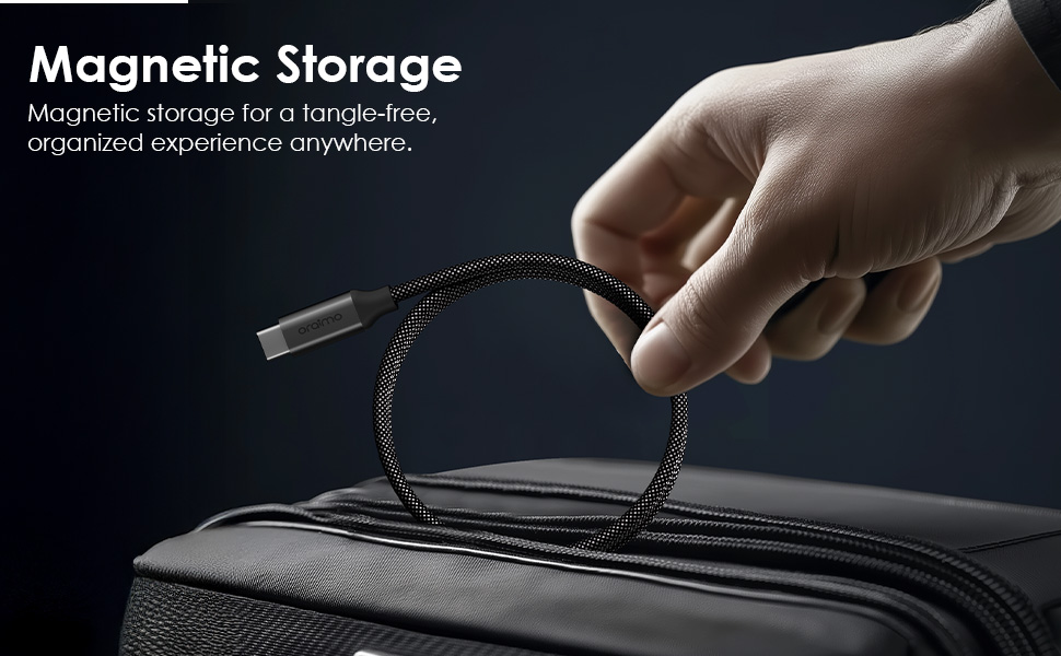 Oraimo Magnetic Type-C to Type-C Cable - Self Aligning 60W Fast Charging & High-Speed Data Transfer (OCD-710CC)