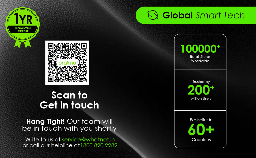 Oraimo In-Ear Wired Earphones with Clear Sound, Deep Bass & Comfortable Lightweight Design (OCD-174CC)