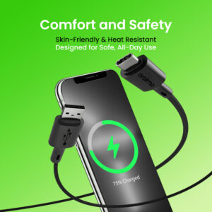 Oraimo FastLine Type-C Cable with 60W High-Speed Charging & Tangle-Free Durable Design (OCD-C54)