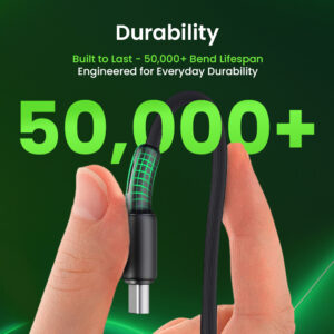 Oraimo FastLine Type-C Cable with 60W High-Speed Charging & Tangle-Free Durable Design (OCD-C54)